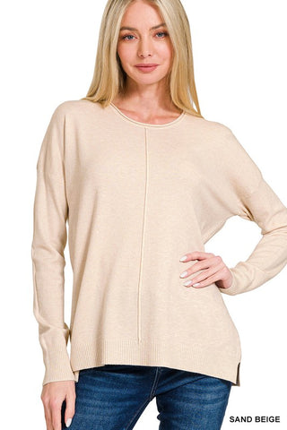 Sand Beige Front Seam Sweater