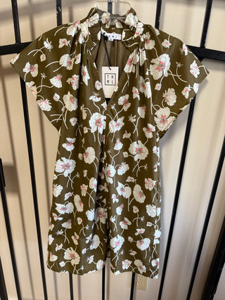 THML Olive Floral Dress
