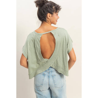 Cross Detail Open Back Top