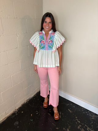 Sunny Embroidered Top