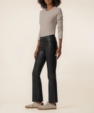 KUT FROM THE KLOTH Kelsy Coated High Rise Ankle Flare in Black