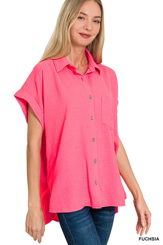 Airflow Button Up Collared Top