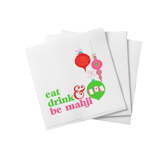 Eat Drink and Be Mahji Holiday Cocktail Napkins | Set of 20