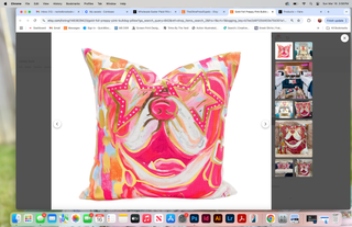 Preppy Pink Bully Mississippi State Gold Foil Pillow
