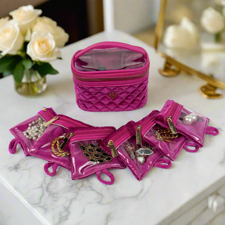 Getaway Jewelry Case - Fuchsia Velvet