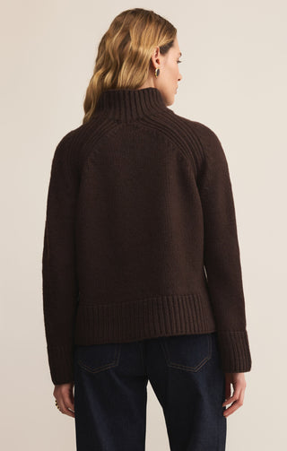 Z Supply Emerge Funnel Neck Sweater Chocolate Cherry