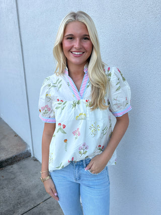 Ivory Floral Top