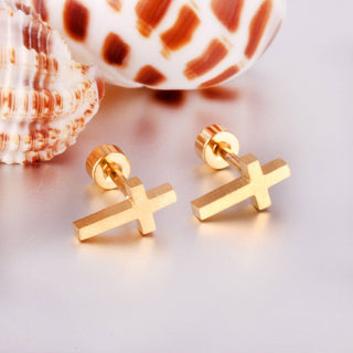 Screwback Stud Earrings - Catherine Cross