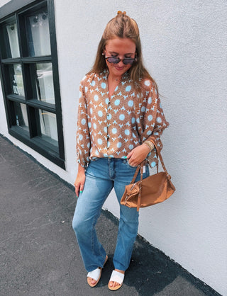 Sky Floral Top