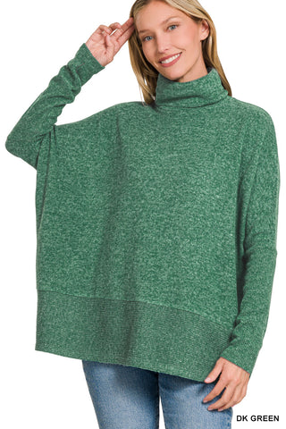 Brushed Melange Turtleneck Sweater