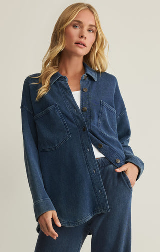 Z Supply All Day Knit Denim Jacket- Indigo