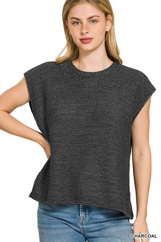 Oversized Crew Neck Sweater Vest
