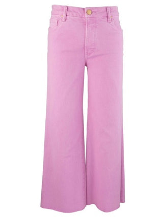 MEG HIGH RISE FAB AB WIDE LEG RAW HEM Peony Pink