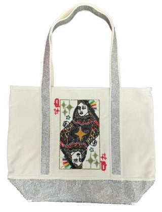 QUEEN OF SPARKLES Rhinestone Queen Tote Bag