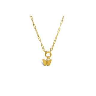 Bursting with Charm - Butterfly Necklace- Gold