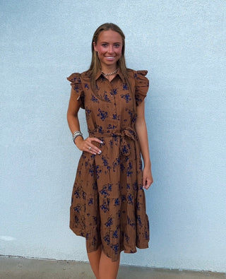 The Emry Dress in Cobalt Thistle