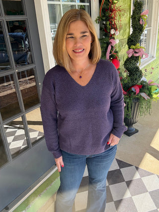 Cozy Textured V-Neck Sweater