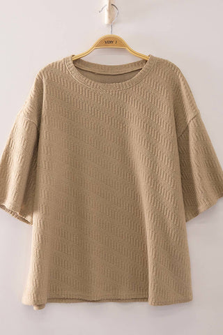 Textured Short Sleeve Top
