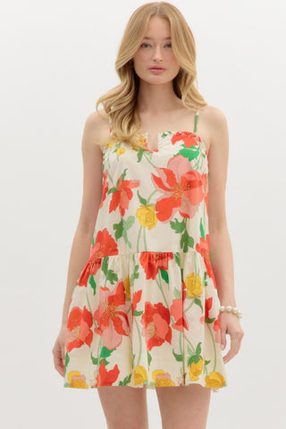 Tropical Tiered Mini Dress