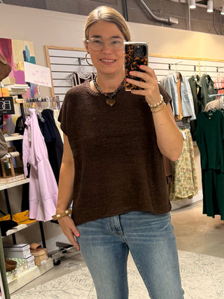 Oversized Crew Neck Sweater Vest