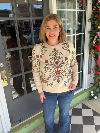 Vintage Floral Sweater