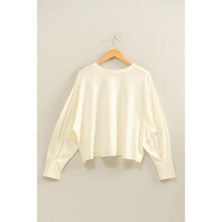 Washed Oversized Long Sleeve Top