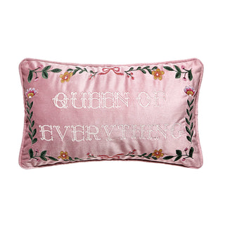 Queen Of Everything Embroidered Pillow