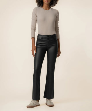 KUT FROM THE KLOTH Kelsy Coated High Rise Ankle Flare in Black