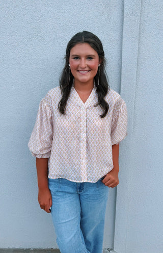 Floral Block Print Blouse