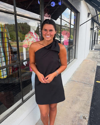 Black One Shoulder Mini Dress