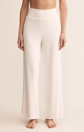 Z Supply Dawn Smocked Rib Pant Vanilla Ice