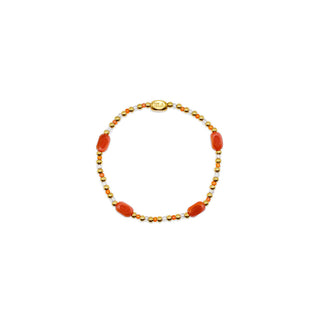 Pop of Color Stretch Bracelet - "All Around" - Multi Fire Coral