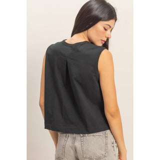 Sleeveless Crew Neck Top