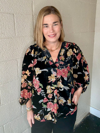 Floral Velvet Top