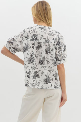 Black Floral Top