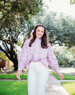 Karlie Paris Floral Ruffle Collar Top