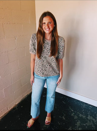 Leopard Jacquard Knit Top