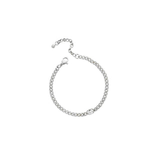 Isla Everyday Chain Bracelet - Petite Cuban w/ CZ  (Baguette Bezel) Steel