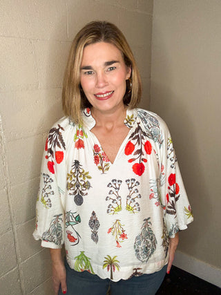 Cream Mix Botanical Top