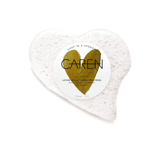 Caren Show Soap Sponge- Loved- White Heart