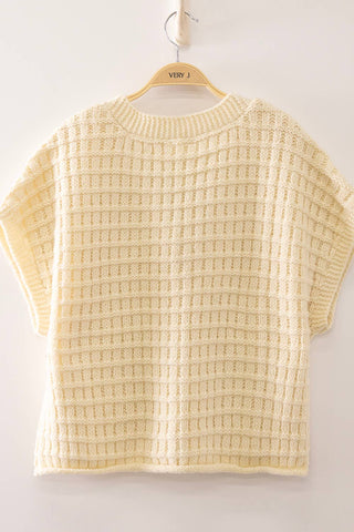 Waffle Texture Crop Cardigan in Chocolate