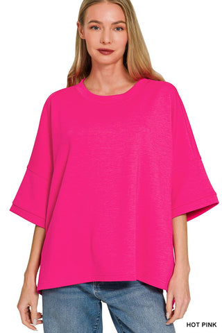 `Scuba Round Neck Top With Side Slits