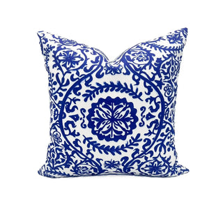 Blue Damask Pillow - Fourth of July Pillow - July 4th - Independence Day