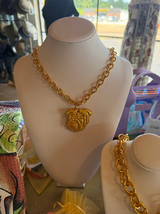 Hidden Truth 18in Medium Gold Chain with Bulldog Necklace