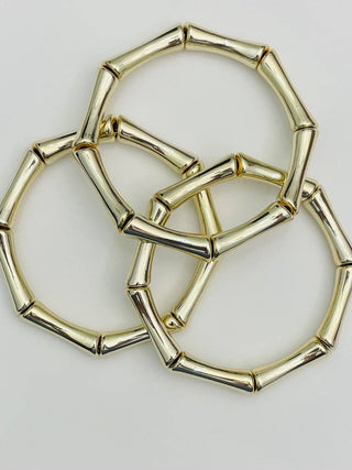 Bamboo Tube Bracelets (set of 3 gold)