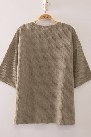 Textured Short Sleeve Top