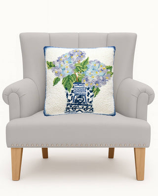 Rhapsody In Blue I Hook Pillow - Sally Eckman Roberts