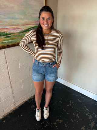 Patch Pocket Denim Shorts