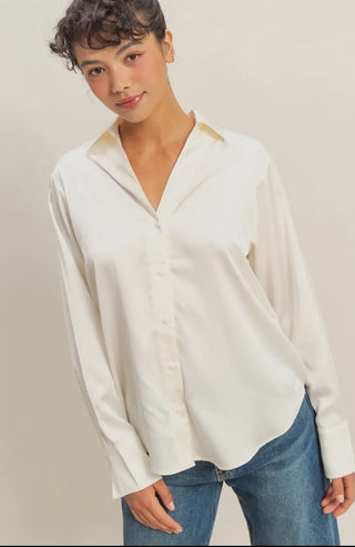 Satin Luxe Button Down Top