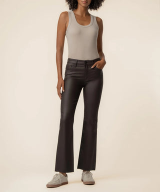 KUT FROM THE KLOTH Kelsy Coated High Rise Ankle Flare in Chocolate